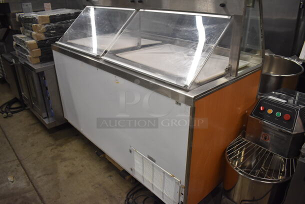 Stainless Steel Commercial Ice Cream Dipping Cabinet w/ 3 Stainless Steel Ice Cream Tub Collars. 125 Volts, 1 Phase. 68x30x60. Tested and Working! - Image 3 of 9