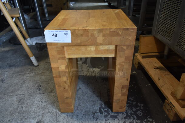 Wooden Butcher Block Table.  - Image 1 of 5