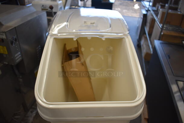 BRAND NEW IN BOX! Winco White Poly Ingredient Bin on Commercial Casters. 15.5x29.5x28 - Image 8 of 12