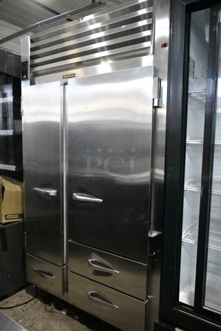 Traulsen URS48DT Stainless Steel Cooler Freezer Combo w/ 2 Doors and 3 Drawers. 115 Volts, 1 Phase. Tested and Working!