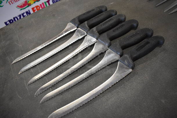 6 Sharpened Stainless Steel Serrated Knives. Includes 14". 6 Times Your Bid! - Image 4 of 4