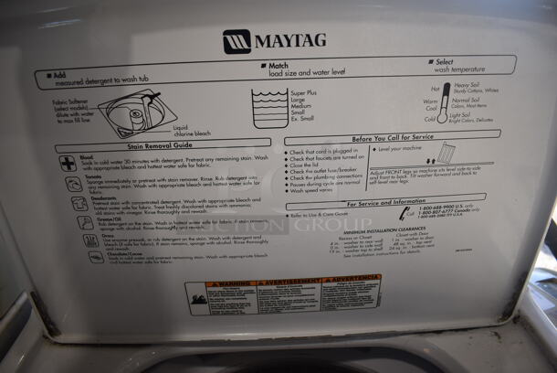 Maytag Metal Top Load Washer. 115 Volts, 1 Phase. 27x26x42 - Image 6 of 6