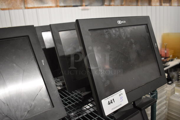 3 NCR 15" POS Monitors w/ Credit Card Strip Reader. 3 Times Your Bid! - Image 2 of 5