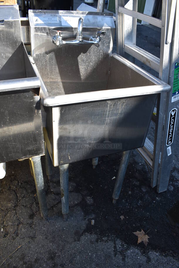 Stainless Steel Commercial Single Bay Sink w/ Faucet and Handle. 21x22x41.5 - Image 3 of 4