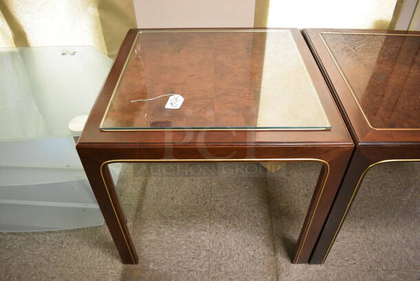 2 Wooden End Tables; 1 w/ Glass Top Pane. 2 Times Your Bid! - Image 2 of 6