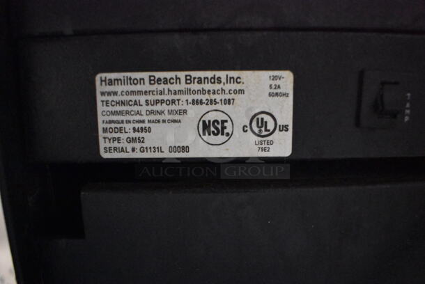 Hamilton Beach 94950 Metal Commercial Countertop Drink Mixer. 120 Volts, 1 Phase. 10x8x26. Tested and Working! - Image 7 of 7