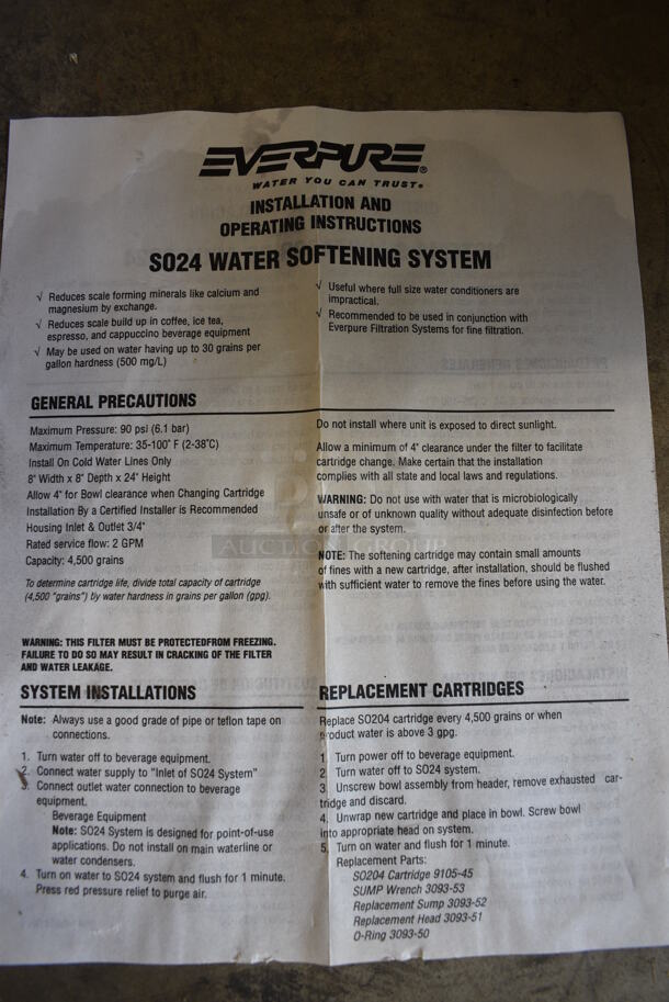 BRAND NEW IN BOX! Everpure Water Softening System. 7x7x22 - Image 5 of 5