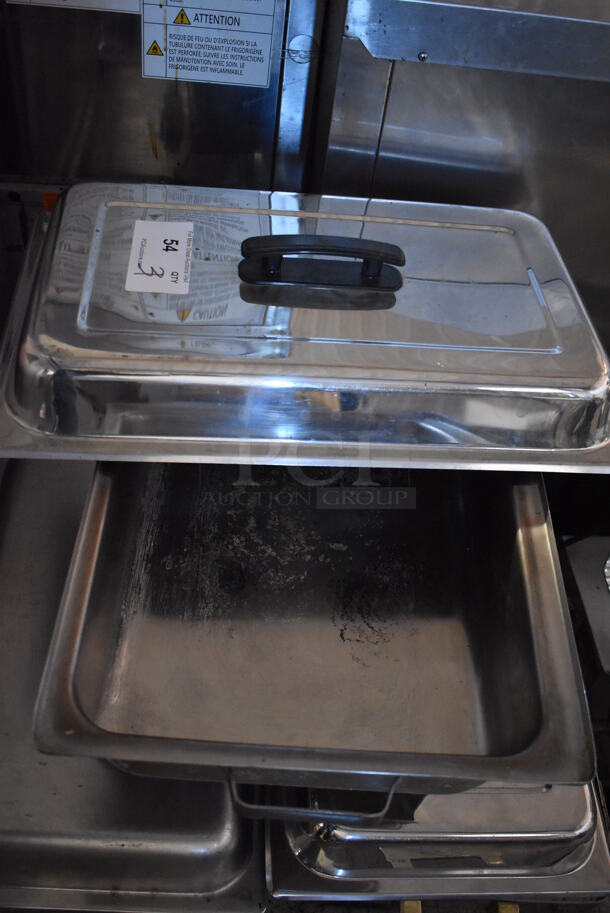 3 Metal Chafing Dishes w/ Drop In and Lid. 14x24x13. 3 Times Your Bid! - Image 4 of 5