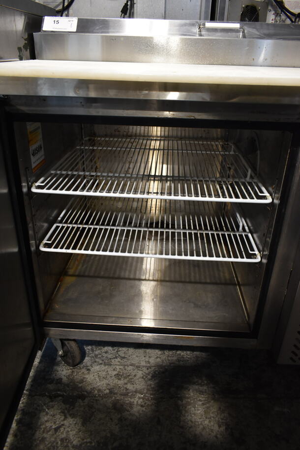 2018 Bison BPT-44 Stainless Steel Commercial Pizza Prep Table on Commercial Casters. 115 Volts, 1 Phase. Tested and Working! - Image 4 of 7