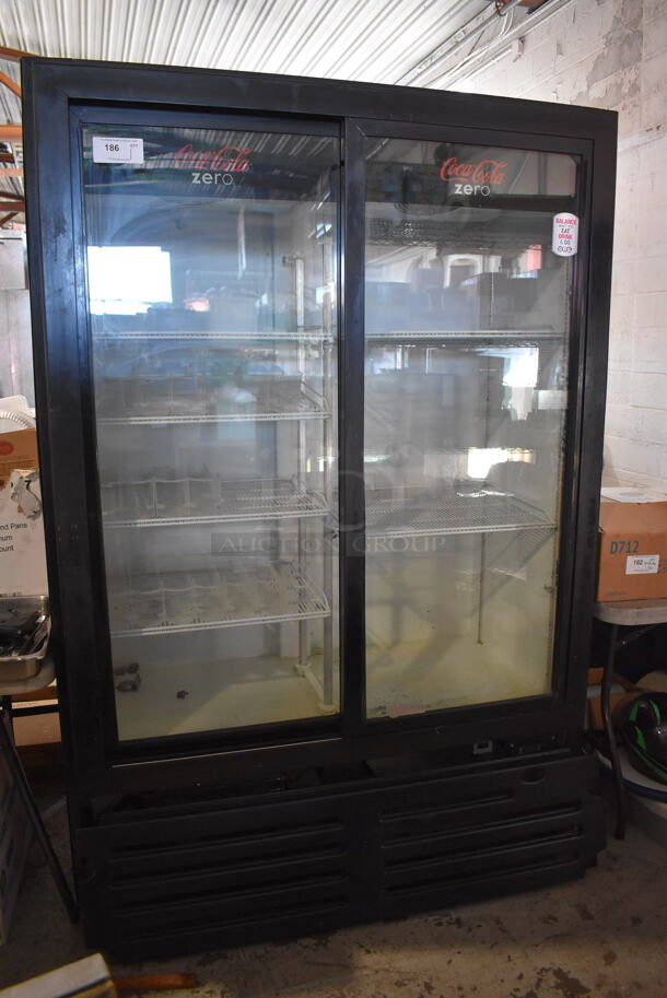 Imbera VRD43 ENERGY STAR Metal Commercial 2 Door Reach In Cooler Merchandiser w/ Poly Coated Racks. 115 Volts, 1 Phase. 55x29x79. Tested and Working! - Image 2 of 8