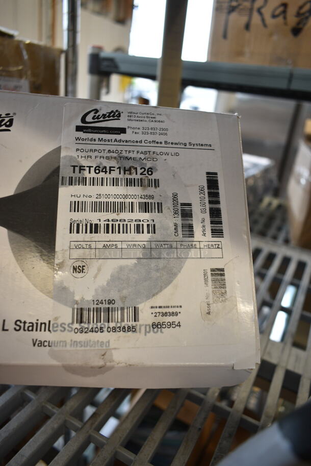 2 BRAND NEW SCRATCH AND DENT! Curtis TFT64F1H126 TFT64 FreshTrac 64 oz. Thermal Stainless Steel Coffee Decanter with Brew Through Lid. 2 Times Your Bid!  - Image 8 of 8