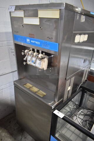 Taylor 8755-27 Stainless Steel Commercial Floor Style Water Cooled 2 Flavor w/ Twist Soft Serve Ice Cream Machine on Commercial Casters. 208-230 Volts, 1 Phase. 