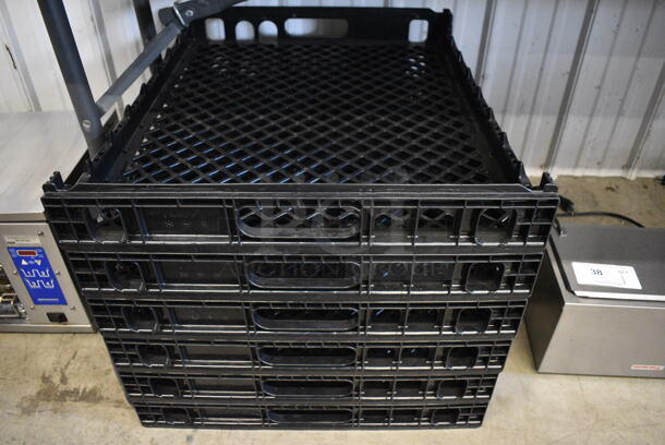 ALL ONE MONEY! Lot of 6 Black Bread Baskets. 21.5x25.5x3