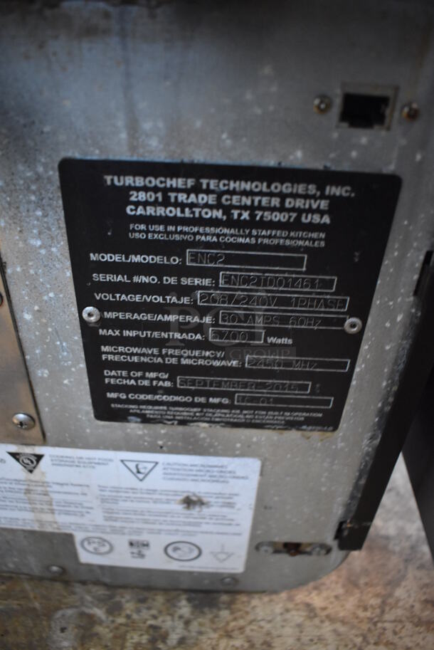 2015 Turbochef ENC2 Metal Commercial Countertop Electric Powered Rapid Cook Oven. 208/240 Volts, 1 Phase. 22x28x19 - Image 5 of 5