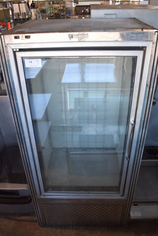 CustomCool GDF1SC Stainless Steel Commercial Single Door Reach In Cooler Merchandiser. 115/208 Volts, 1 Phase. 38x34x78