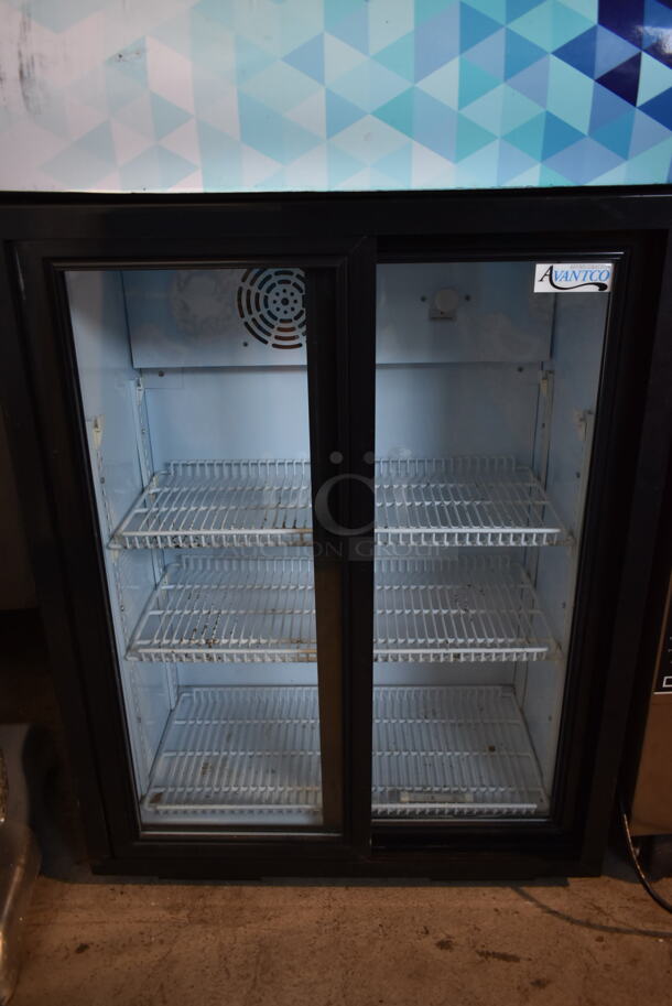 Avantco 360CSM4HCB Metal Commercial 2 Door Reach In Cooler Merchandiser w/ Poly Coated Racks. 110-120 Volts, 1 Phase. Tested and Working! - Image 3 of 7