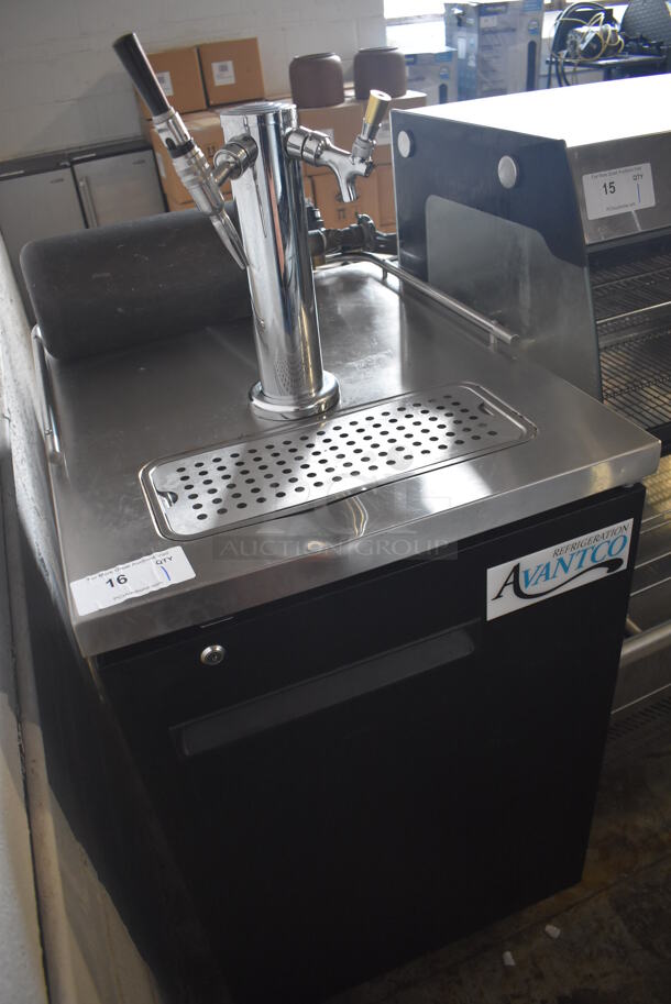 Avantco 178UDD1HC Stainless Steel Commercial Direct Draw Kegerator w/ Beer Tower and Tank on Commercial Casters. 115 Volts, 1 Phase. 24x30x55. Tested and Working! - Image 3 of 8