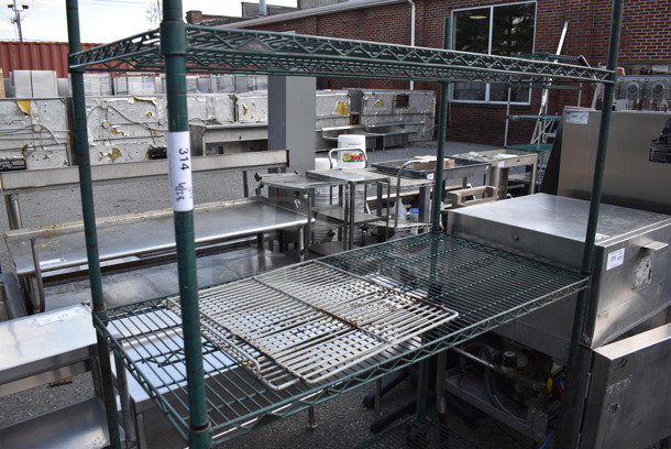 Green Finish 3 Tier Wire Shelving Unit on Commercial Casters. BUYER MUST DISMANTLE. PCI CANNOT DISMANTLE FOR SHIPPING. PLEASE CONSIDER FREIGHT CHARGES.
 - Image 2 of 3