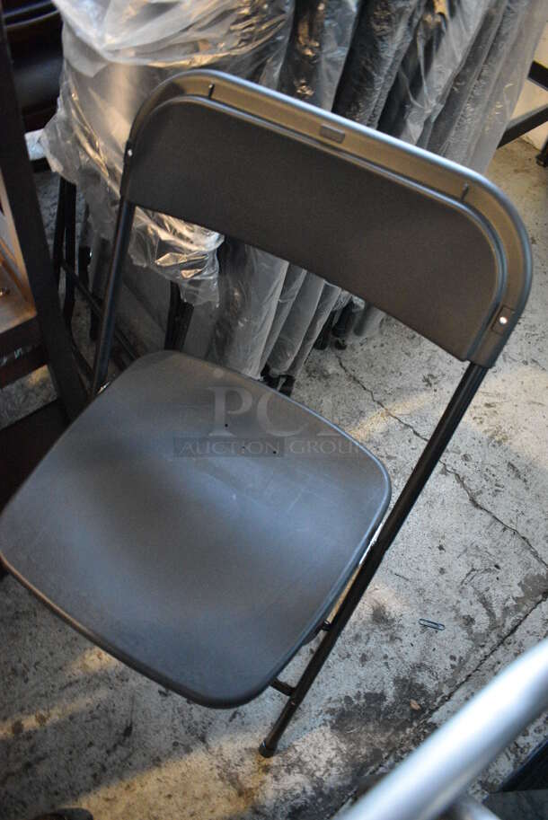 4 BRAND NEW! Black Poly and Metal Folding Chairs. 18x16x33. 4 Times Your Bid! - Image 4 of 5