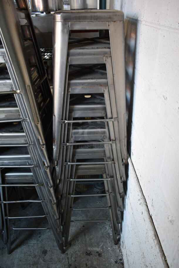 22 Gray Metal Tolix Style Bar Stools. 22 Times Your Bid! - Image 4 of 6