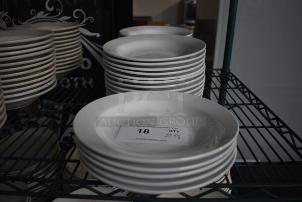 29 White Ceramic Plates. 9x9x1.5. 29 Times Your Bid!