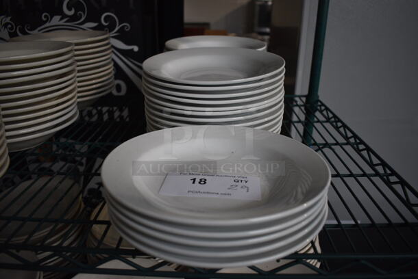 29 White Ceramic Plates. 9x9x1.5. 29 Times Your Bid! - Image 1 of 3