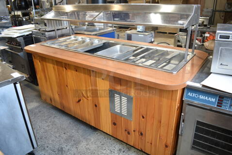 Atlas WCM-5 Metal Commercial Buffet Station w/ Sneeze Guard on Commercial Casters. 115 Volts, 1 Phase. Tested and Working!
