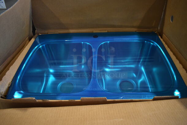 BRAND NEW IN BOX! Kohler 5267-1-NA Stainless Steel Double Equal Drop In Sink. 33x20x9. Bays 14.5x15.5x9 - Image 4 of 6