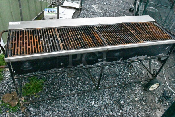 Lazy Man A Metal Commercial Propane Gas Powered Charbroiler Grill on Commercial Casters. 18,000 BTU.  - Image 2 of 7