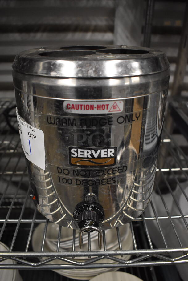 Server SBW Stainless Steel Commercial Countertop Topping Warmer. 120 Volts, 1 Phase. 8x9x9. Tested and Working!