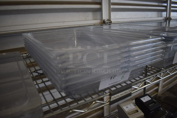 ALL ONE MONEY! Lot of 6 Clear Poly Full Size Drop In Bins. 1/1x2 - Image 3 of 4