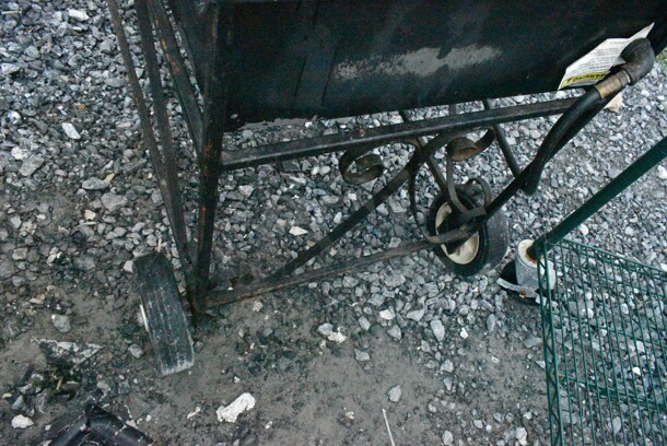 Lazy Man A Metal Commercial Propane Gas Powered Charbroiler Grill on Commercial Casters. 18,000 BTU.  - Image 6 of 7
