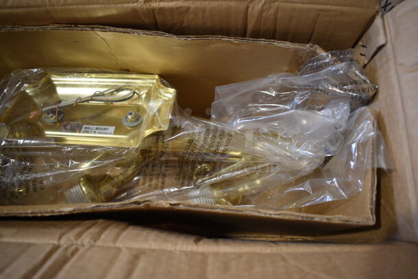 BRAND NEW SCRATCH AND DENT! Gold Colored Light Fixture - Image 3 of 4