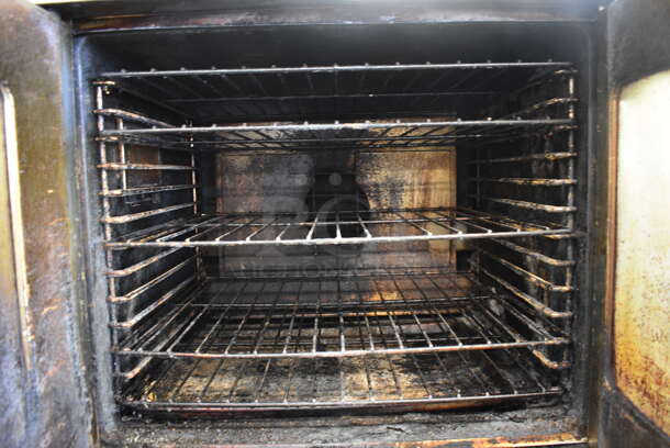 2 Garland Master 200 Stainless Steel Commercial Natural Gas Powered Full Size Convection Oven w/ View Through Doors, Metal Oven Racks and Thermostatic Controls on Commercial Casters. 38x37x68. 2 Times Your Bid! - Image 4 of 7