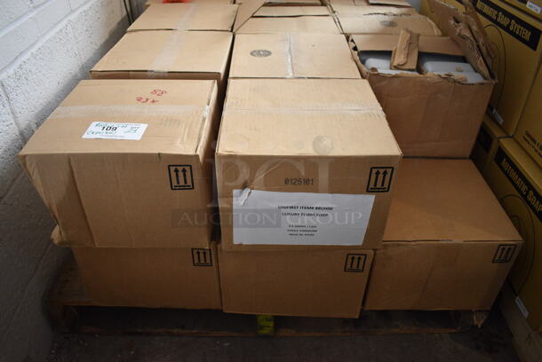 PALLET LOT OF 23 Boxes of 8 BRAND NEW IN BOX! Luxury Foam Soap Bottles. Total of 184. 23 Times Your Bid!  - Image 4 of 5
