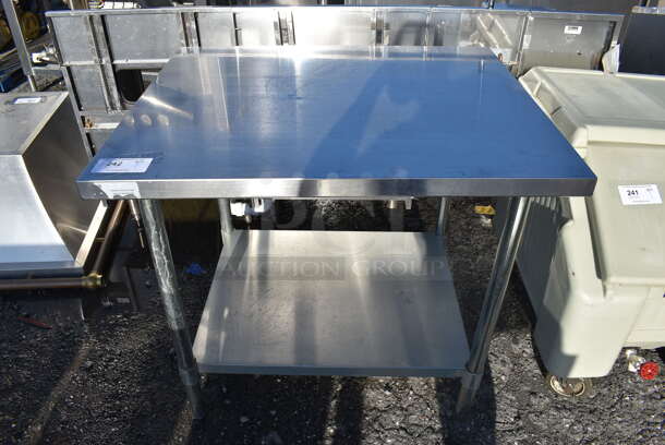 Stainless Steel Table w/ Metal Under Shelf. 36x30x33