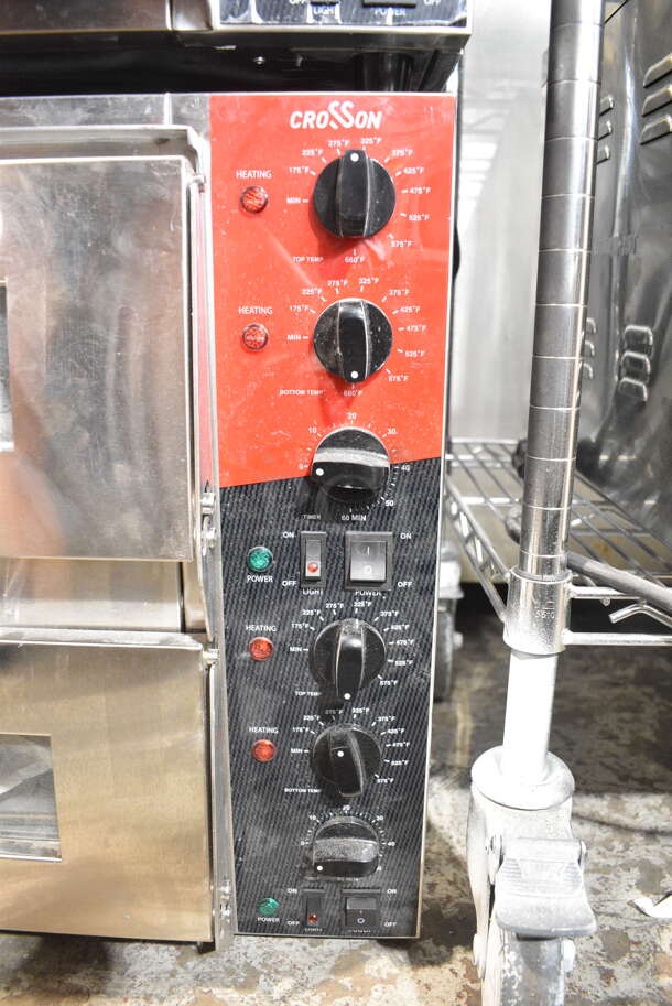 2024 Crosson CPO-320 Stainless Steel Commercial Countertop Electric Powered 2 Deck Pizza Oven w/ Broken Cooking Stones. 120 Volts, 1 Phase. Tested and Working! - Image 4 of 8