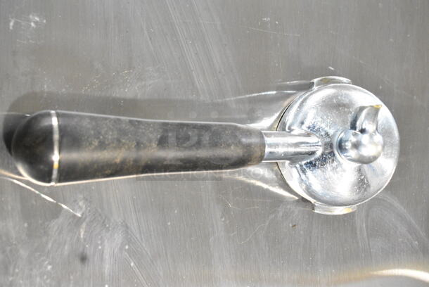 Smart Stainless Steel Commercial Countertop 2 Group Espresso Machine w/ 1 Portafilter and Steam Wand.  - Image 10 of 11