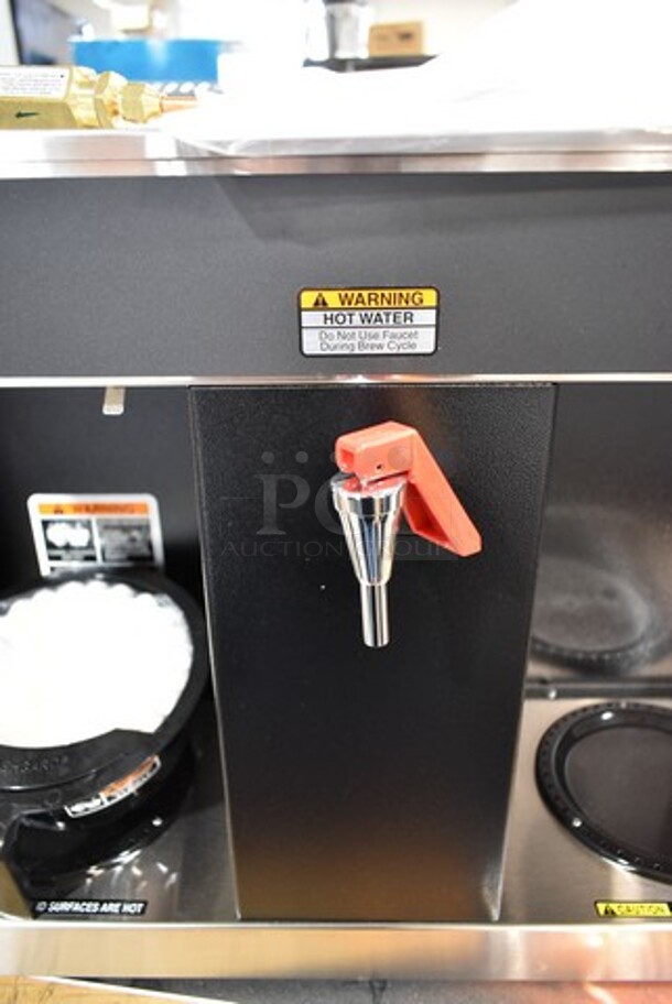 BRAND NEW SCRATCH AND DENT! 2022 Bunn VLPF 07400.0005 Stainless Steel Commercial Automatic Coffee Brewer with Two Lower Warmers. 120 Volts, 1 Phase.  - Image 6 of 8