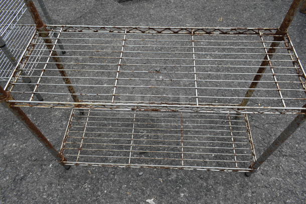 Chrome Finish 4 Tier Wire Shelving Unit. BUYER MUST DISMANTLE. PCI CANNOT DISMANTLE FOR SHIPPING. PLEASE CONSIDER FREIGHT CHARGES. - Image 4 of 5