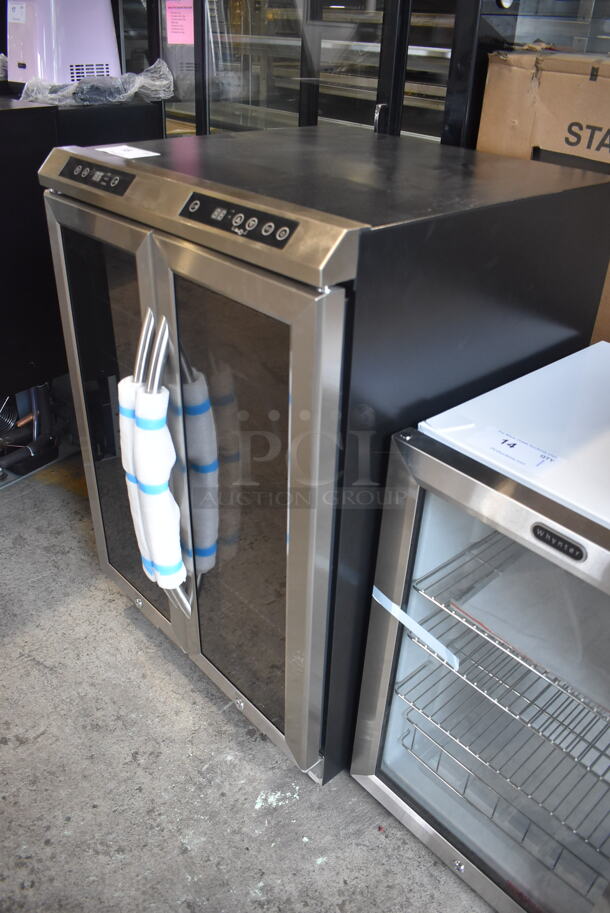BRAND NEW SCRATCH AND DENT! Avanti WBV19DZ Commercial Stainless Steel Electric Powered Side By Side Dual Zone Wine/Beverage Center.115/V. Tested and Working! - Image 3 of 7