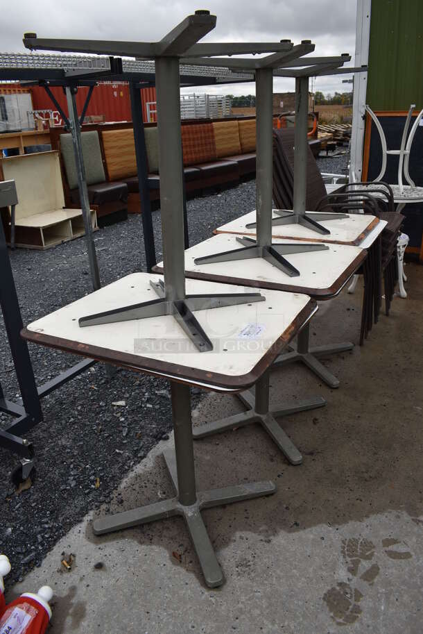 6 Ikea White Tables on Metal Table Base. 24x28x29.5. 6 Times Your Bid! - Image 4 of 6