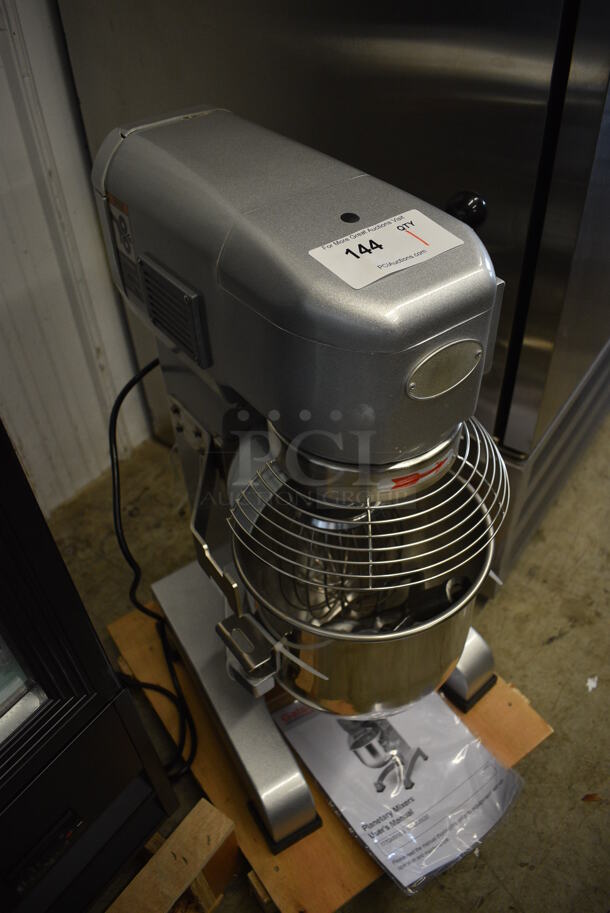 BRAND NEW! Galaxy GMIX10 Metal Commercial 10 Quart Planetary Dough Mixer w/ Stainless Steel Mixing Bowl, Bowl Guard, Balloon Whisk, Dough Hook and Paddle Attachments. 110 Volts, 1 Phase. 15x18x28. Tested and Working! - Image 7 of 9