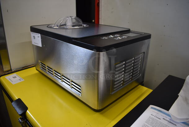 BRAND NEW SCRATCH AND DENT! Whynter ICM-220SSY Commercial Stainless Steel Electric Countertop 2 Quart Ice Cream Maker With Scooper, Stainless Steel Bowl and Yogurt Function. 110-120V. Tested And Working!  - Image 6 of 8