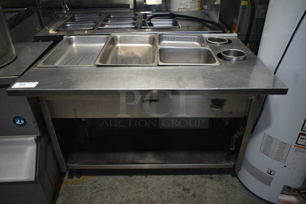 Stainless Steel Commercial Gas Powered Steam Table w/ Under Shelf.