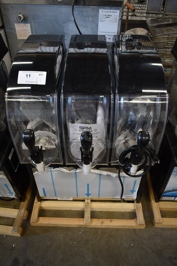 BRAND NEW! 2021 SPM I-PRO 3 E Stainless Steel Commercial Countertop 3 Hopper Slushie Machine. 115 Volts, 1 Phase. Stock Pictures Used - Image 1 of 7