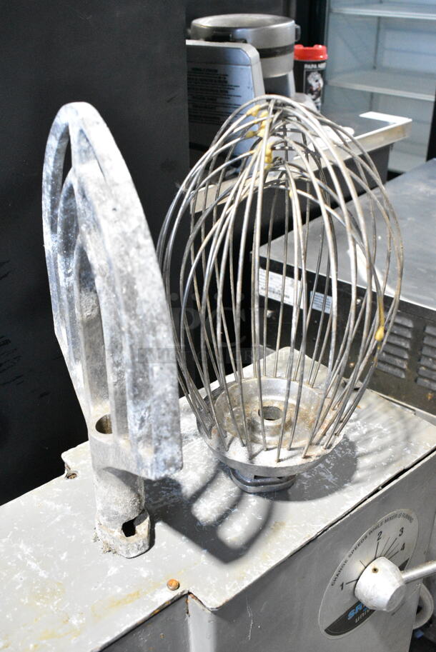 Univex PM20 Metal Commercial Floor Style 20 Quart Planetary Dough Mixer w/ Metal Mixing Bowl, Whisk and Paddle Attachments. 115 Volts, 1 Phase. Tested and Working! - Image 4 of 7