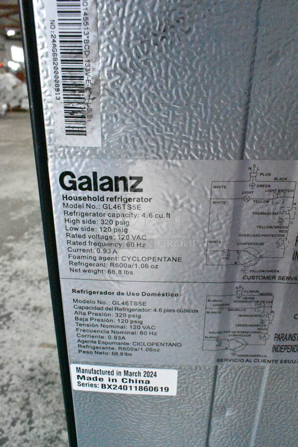 Galanz GL46TS5E Metal Cooler w/ Freezer. 115 Volts, 1 Phase. Tested and Working! - Image 8 of 8