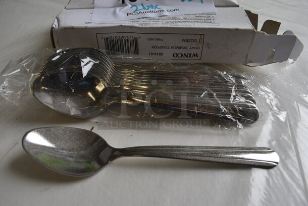 24 BRAND NEW IN BOX! Winco 00014-01 Stainless Steel Heavy Dominion Spoons. 6