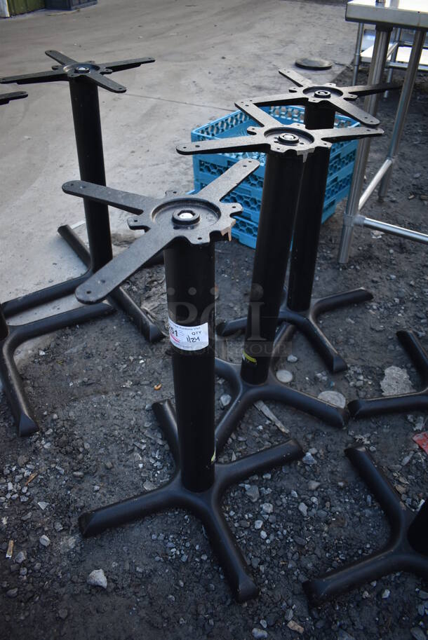 3 Black Metal Table Bases. Two Have Missing Prong. 22x22x28. 3 Times Your Bid! - Image 2 of 3